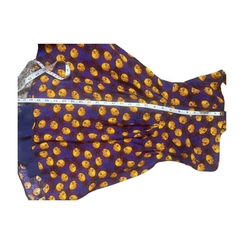 Women’s Floral Print Tie Back Sleeveless Dress, purple, yellow dress size S - Picture 2 of 7